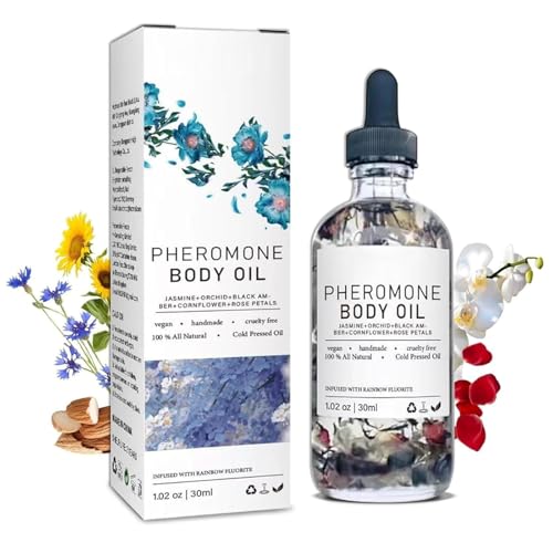 Aceite corporal feromonal para mujeres, con pétalo de rosa y aceite de almendra dulce, piel seca hidratante y reforzando la confianza, para una fragancia duradera y encanto duradero (1pcs)