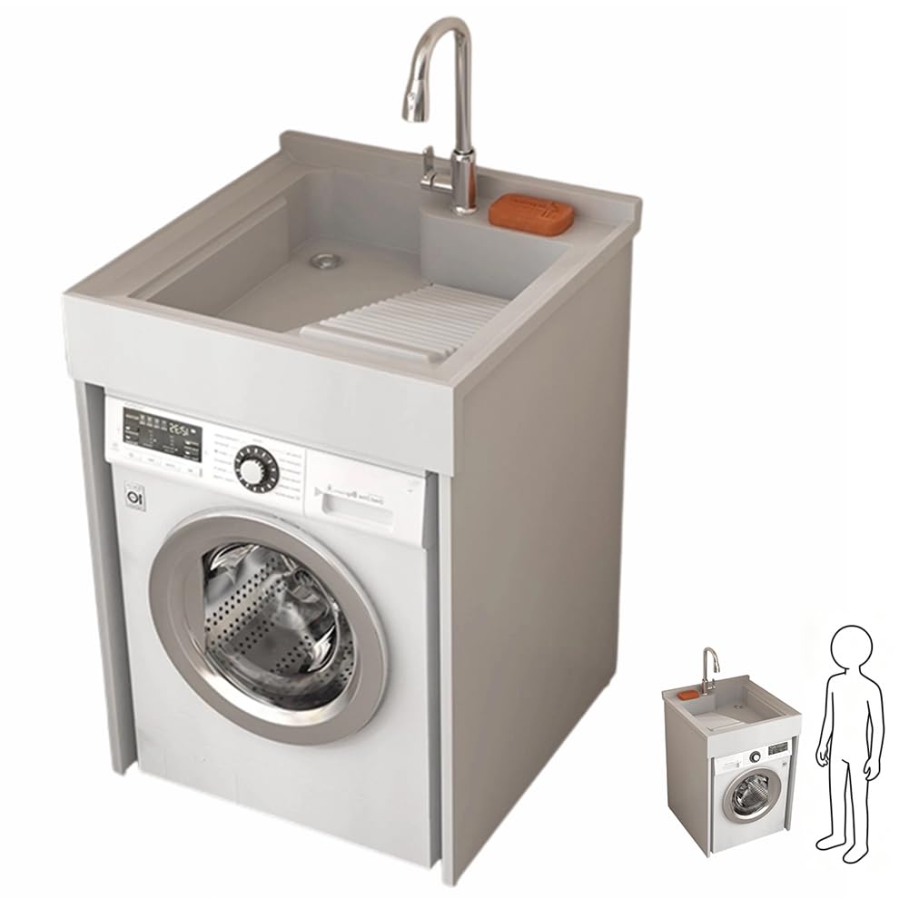 MegLob Multifunctional 2-In-1 Laundry Washing Machine And Vanity Unit with Heavy-Duty Dryer Storage Rack And Open Shelving Above The Vanity,Laundry Rooms, Utility Rooms, Entryways,A 66 * 70CM
