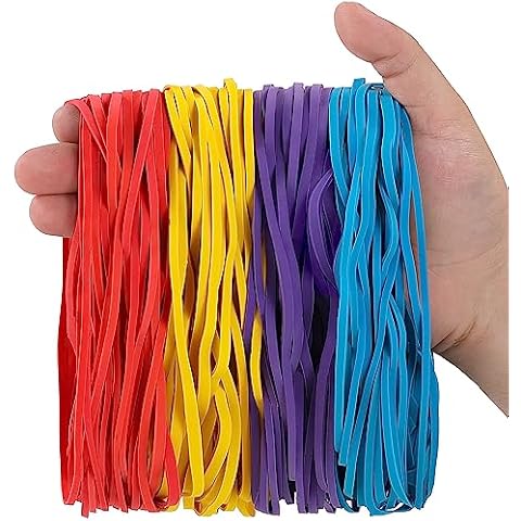 Mikily's Large Rubber Bands Assorted Color Long Rubber Bands Colored Rubber Bands for Office Supplies Cover