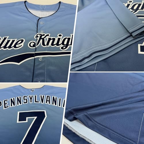 Jersey de béisbol con degradado personalizado, camiseta de softball de botones completos, uniforme deportivo para hombres, mujeres, jóvenes y equipos S-7XL miniatura 4