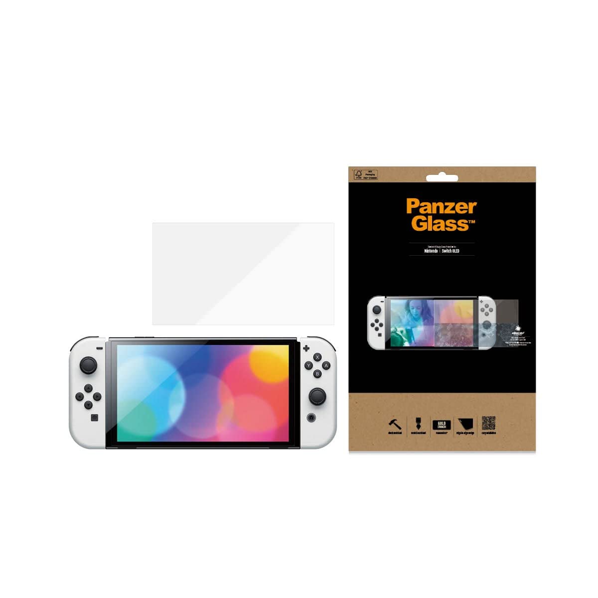 PanzerGlass™ ochrona wyświetlacza do Nintendo Switch OLED – odporne na zarysowania, hartowane szkło z pełną osłoną wyświetlacza – Case Friendly Screen Protector do Nintendo Switch OLED