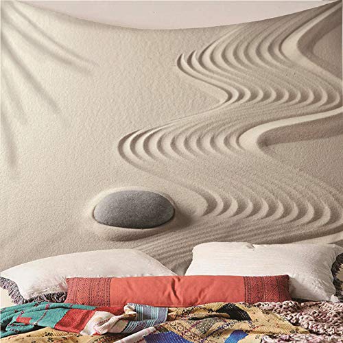 Tapiz de pared de poliéster KnSam con patrón de piedra gris resistente y lavable 3