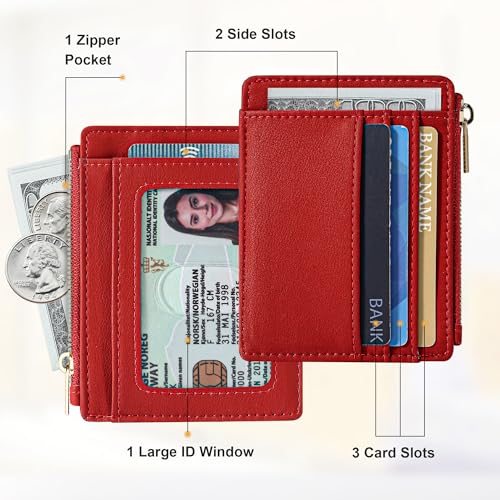 Image of Sodsay Card Case Slim Front Pocket Wallet for Women Credit Card Holder with Keychain | Slim, Front Pocket, Credit Card Holder, with Keychain