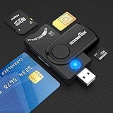 Lector de Tarjetas Inteligentes USB, Lector de Tarjetas USB Militar CAC/DOD, Lector de Tarjetas SDHC/SDXC/SD y Micro SD para SIM y MMC RS & 4.0, Compatible con Windows, Linux/Unix, Mac OS X