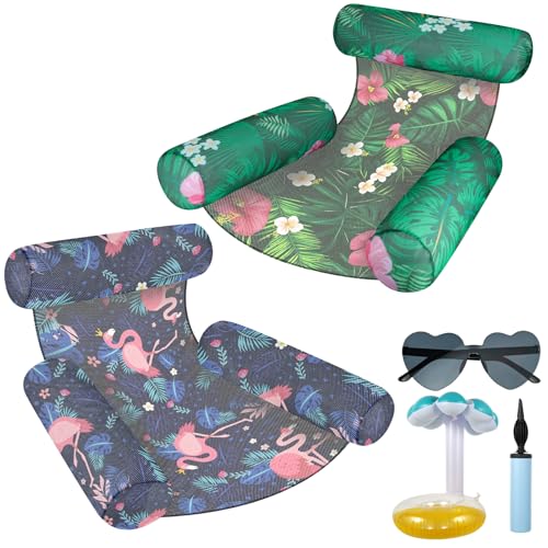 Extra Large Inflatable Pool Floats for Adults – Oversized Floating Lounger Hammock with Soft Fabric Cover & Mesh Bottom, Sofa-Style Water Chair for Pool, Beach & Vacation Relaxation