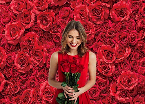 Fondo Fotográfico Floral Rojo 8x6ft para Fotografía miniatura 3
