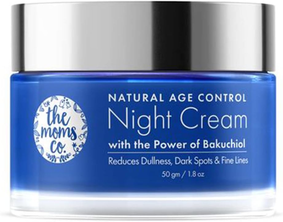 The Moms Co. Natural Age Control Night Cream for Women| With Bakuchiol (Natural Retinol) & Niacinamide| Reduces Fine Lines & Wrinkles| Night Cream For Women Anti-Ageing- 50g