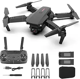 E88 Pro Drone 4k com câmera de alta definição WiFi FPV Quadcóptero RC dobrável Câmera única, 2 * baterias