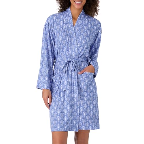 Image of Tommy Bahama - Women's Short Wrap Robe, Long Sleeve Stretch Jersey Kimono with Pockets for Sleep or Lounge