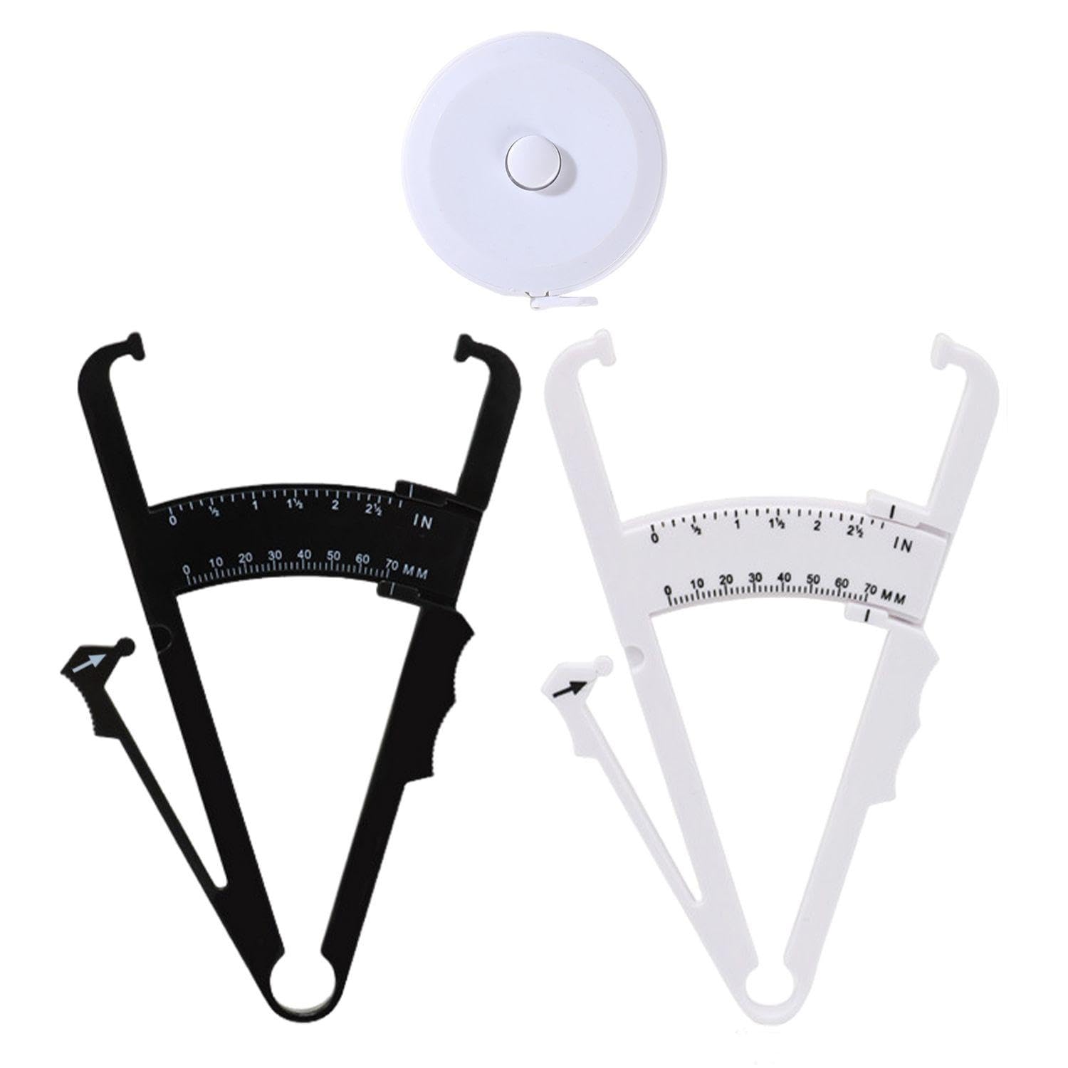 RNSKFG 2 Pieces Of Fat Measuring Calipers And 1 Piece Of Measurement Ruler, Body Fat Measuring Calipers, Fat Forceps, Body Fat Measuring Tool.