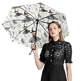 YCJUGWSP Halloween Watercolor Witch Compact Umbrella Travel Size Parasol with UV Windproof Lightweight Portable Folding Umbrellas for Rain