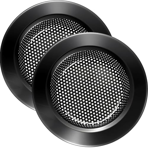 LASSHSWA Kitchen Sink Strainer Stainless Steel Kitchen Sink Drain Strainer Silver-Black Sink Strainers for Kitchen Sinks with Large Wide Rim 4.5 Diameter (2 PCS)