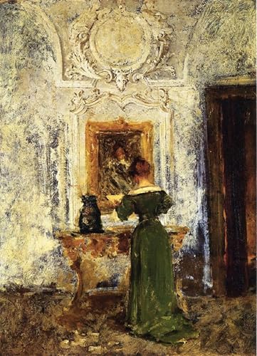 Affiches et Gravures Femme en Vert William Merritt Peinture Toile Salon 60x90cm
