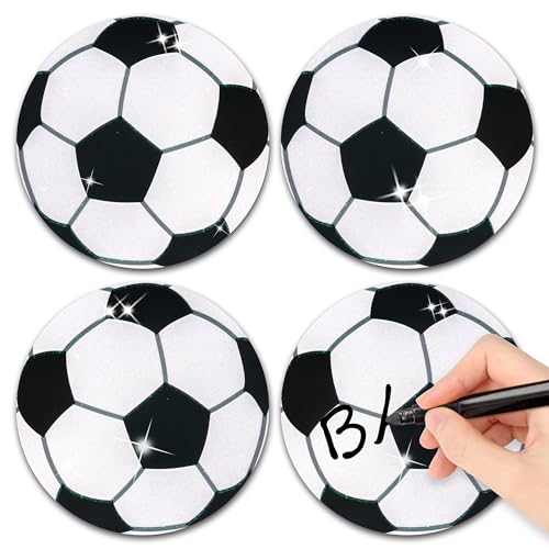 Image of Glitter Soccer Cutouts for 2026 World Cup Decors- 100Pcs Sport Ball DIY Paper Cuts Party Decorations Soccer Shape Cutout Bulletin Board for Sports Theme Back to School Party Classroom Game Day Wall