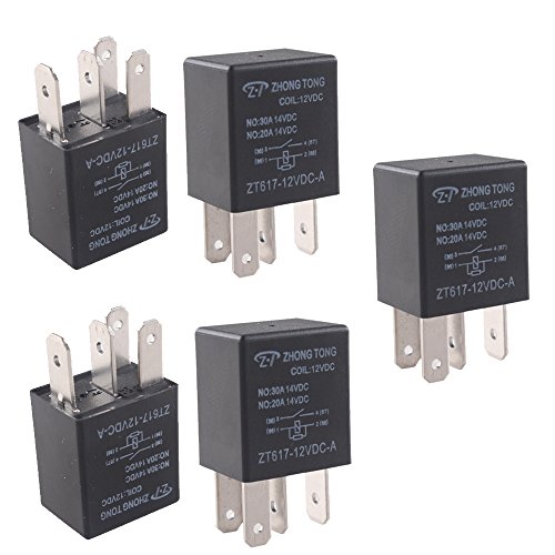 Mintice™ 5 X 30A 12V de 4 pines vehículo kit de relé automático de ventilador eléctrico de la bomba de combustible de alta resistencia