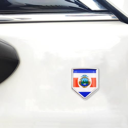 Miniatura 5 de Overdecor Calcomanías de bandera de Costa Rica, emblema de automóvil, accesorios de automóvil de Costa Rica, decoraciones de bandera de escudo