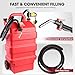 16 Gallon Fuel Caddy, Portable Gas Storage Tank with 3.7GPM Fuel Transfer Pump & 2 Wheels, Gasoline Diesel Fuel Container for Cars, ATVs, Boats, Lawn Mowers, Red