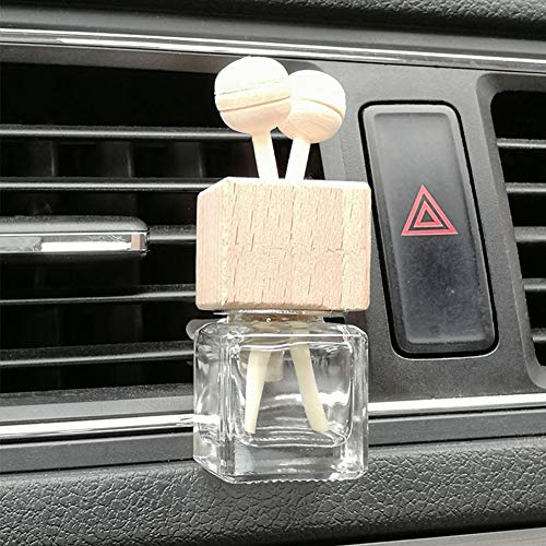 3 Pcs Car Air Freshener Vent Clip Essential Oil Diffuser Vent Clip Empty Glass Bottle With Clip Car Air Vent Fragrance Aromatherapy Scented Diffuser Bottle Auto Ornament Decors (Square) #TOP1