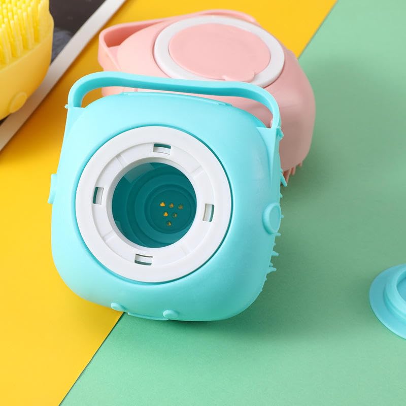 Image of Generic 2024 Pet Shower Brush Silicone Pet Bath Brush Shampoo Dispenser Bath Massage Cat Dog Bath Brush with Soap Dispenser (yellow)