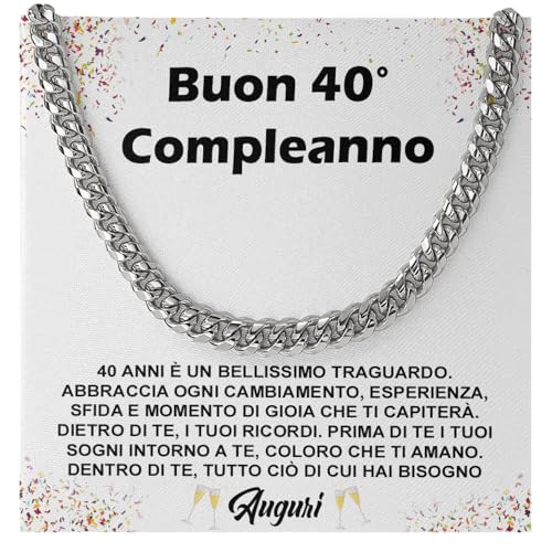 ♥ Regalo Uomo compleanno 40 anni ♥ La nostra collezione è un’amatissima idea regalo per dimostrare amore e gratitudine verso la persona amata. Questa collana può rappresenta un legame, un gioiello classico e sempre di tendenza. Sono per papà, nonno, amico, marito, fratello, cognato, collega, figlio, nipote. Sono idee per regali uomo personalizzati e originali, un offerta lampo del giorno a cui non puoi rinunciare.