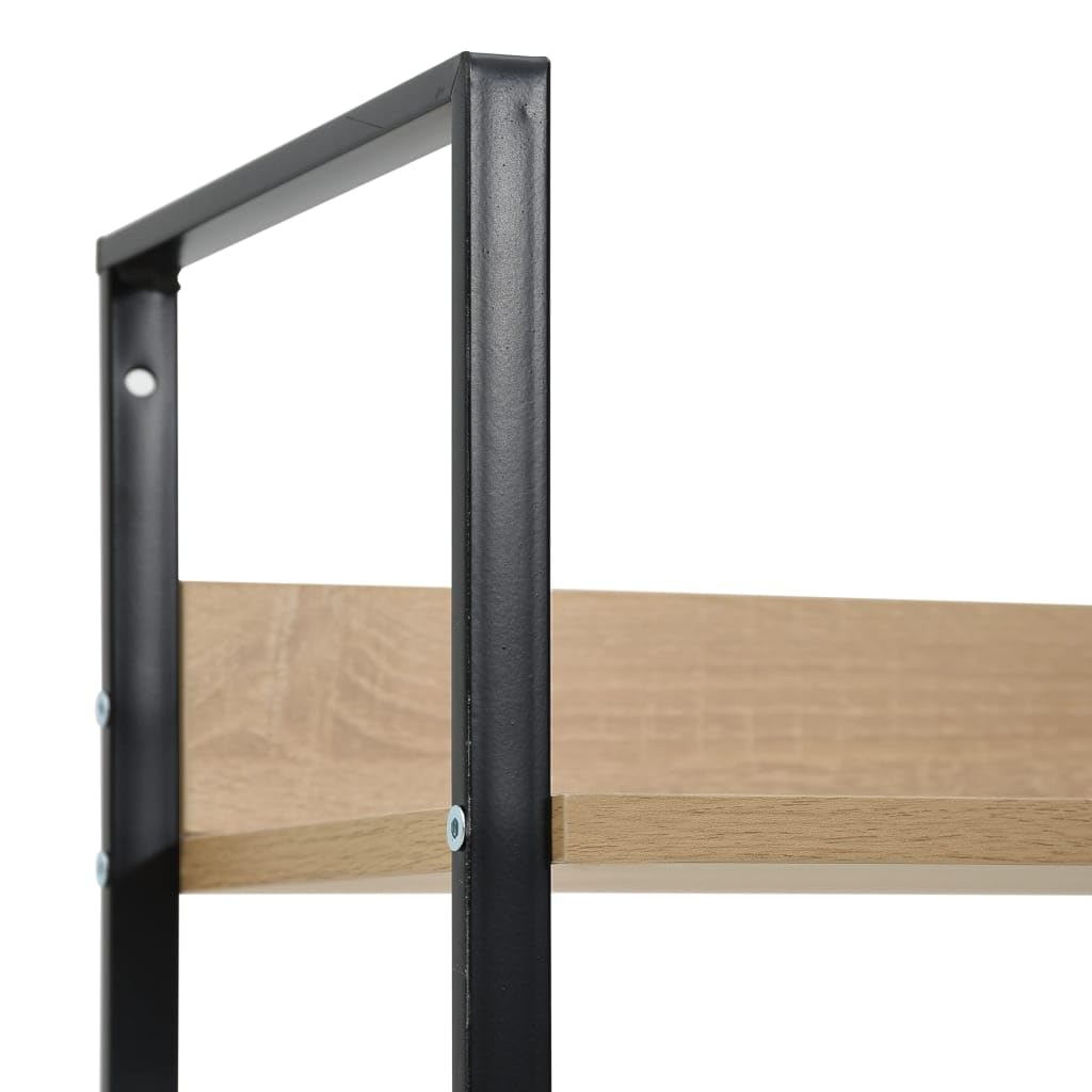 Scaffale da soggiorno per libri e decorazioni, 4 ripiani in rovere 60 x 27,6 x 124,5 cm, materiale in legno per libri, soggiorno, studio, ufficio