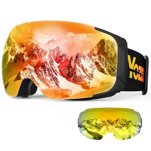 YOZISS Ski Goggles Men Women,OTG Snowboard Goggles Over Glasses,Anti Fog Winter Sports Goggles for...