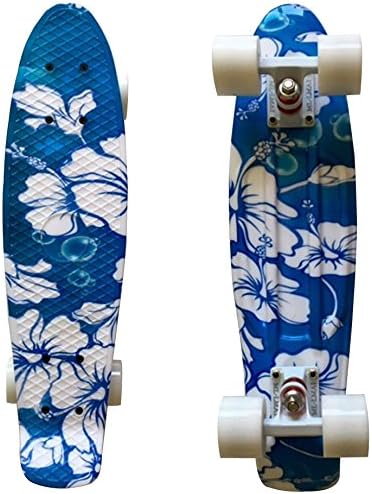 LMAI 22'' Mini Cruiser Skateboard Graphic Flower Floral Board Complete Skateboard