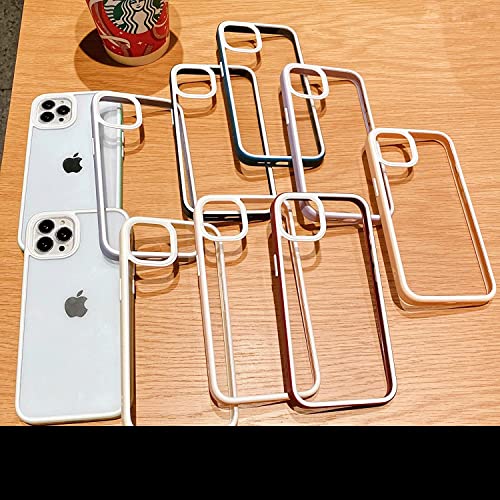 Image of mobistyle Designed for iPhone 13 pro Cover, Camera Protection Polycarbonate Transparent Back with TPU Edges Back Cover Case (Green)