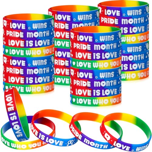 Bracelets LGBTQ silicone arc-en-ciel pour festivals et défilés du Mois de la Fierté