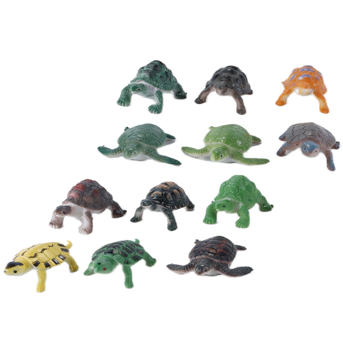 Ausi 12 Pcs Turtle Decoration Realistic Sea Turtle Small Plastic Animals Model Figures for Desk, Windowsill or Garden