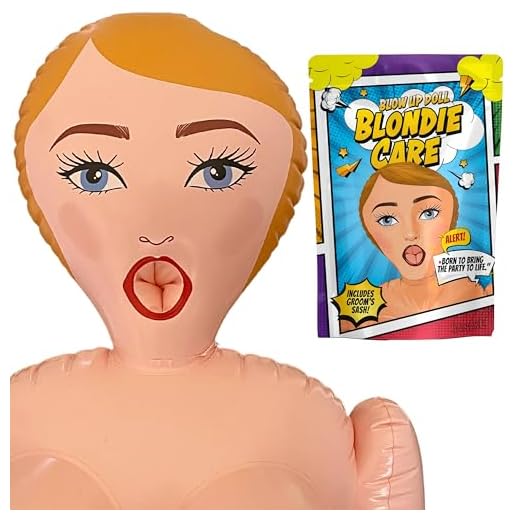 Inflatable Doll with Groom Sash - Bachelor Party Favors - Bachelor Party Decorations - Bachelorette Party Favors - Gag Gifts - 60" Blondi Care