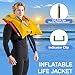 VOGUCCLO Automatic/Manual Inflatable Life Jacket| Inflatable PFD Kayak Vest Adult| Life Vest for Adults| Outdoor Water Sports| Supports up to 330 lbs|33g of Carbon Dioxide Cylinder (609 Red)