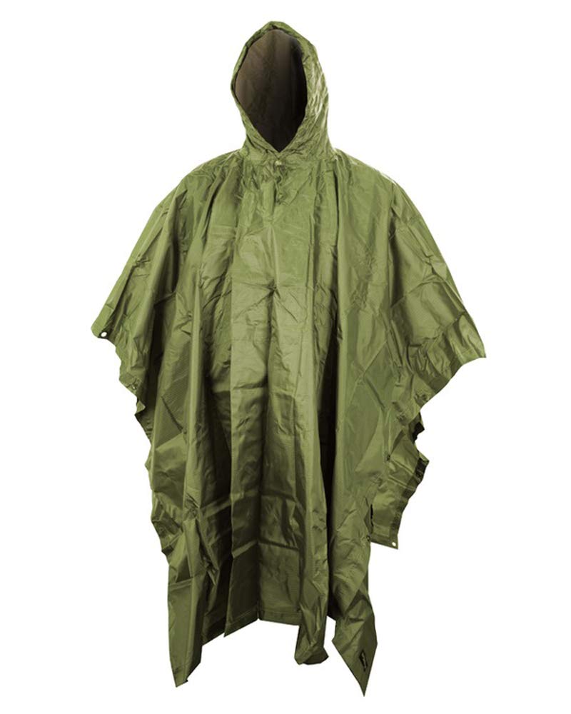 Military Army Waterproof Combat Hooded Basha Poncho Green US & British Army Style