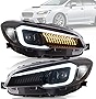 VLAND Headlights Assembly Fit for Subaru WRX/STI 2015-2021, Base, Premium, Limited(Not for LED Models and Models w/AFS/SRH), LED Headlamp with Welcome Running Lights, Clear Reflector