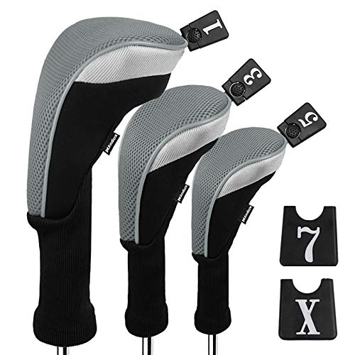 Housses de tête de golf 460cc Andux avec long cou et étiquettes lot de 3