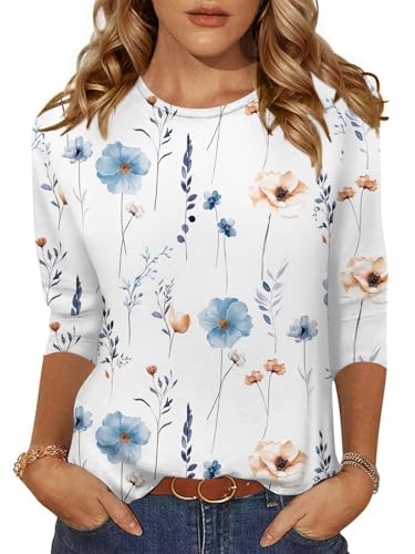 zeagoo women39s casual 34 sleeve t-shirts round neck cute tunic tops basic tees blouses business work tee top