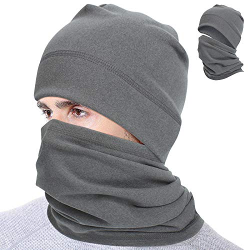 Toyssa Braga Cuello Multifuncional Pañuelos Cabeza Caliente Diadema Gorro para Moto Ciclismo Escalada Caza Esquí para Hombre Mujeres (Gris)
