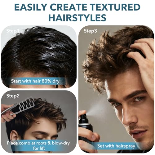 Peine de textura Demarzily para hombre gris miniatura 3