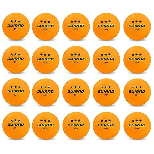 Guirnd 20 Pack Ping Pong Balls, 3 Star Table Tennis Balls, 40+ Pong Ball Competition and Recreational Play, Abs Ping Pong Ball