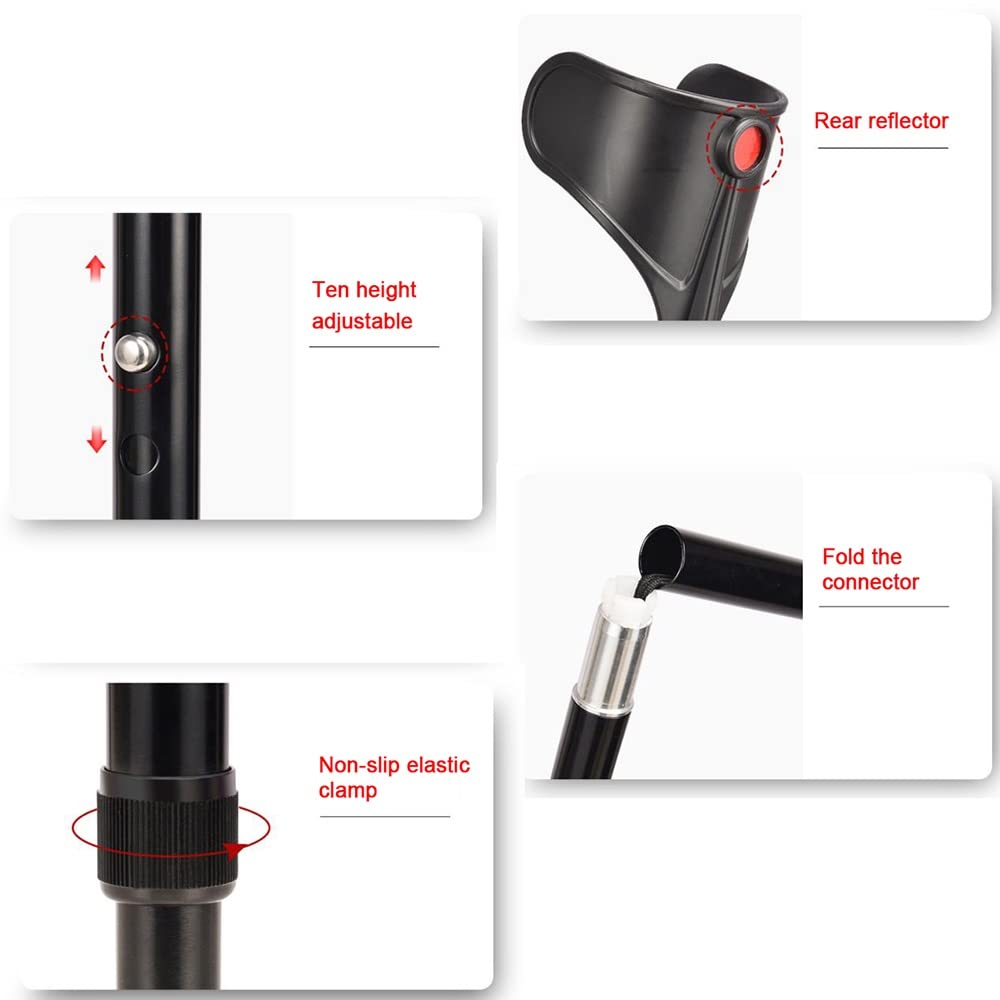 KADEUX Muleta De Antebrazo para Adultos, Muletas Ergonómicas para El Codo, Muletas De Aluminio, Ajustable En Altura, Muleta para Caminar Bastón Plegable Ayuda De Movilidad (Color : Silver)