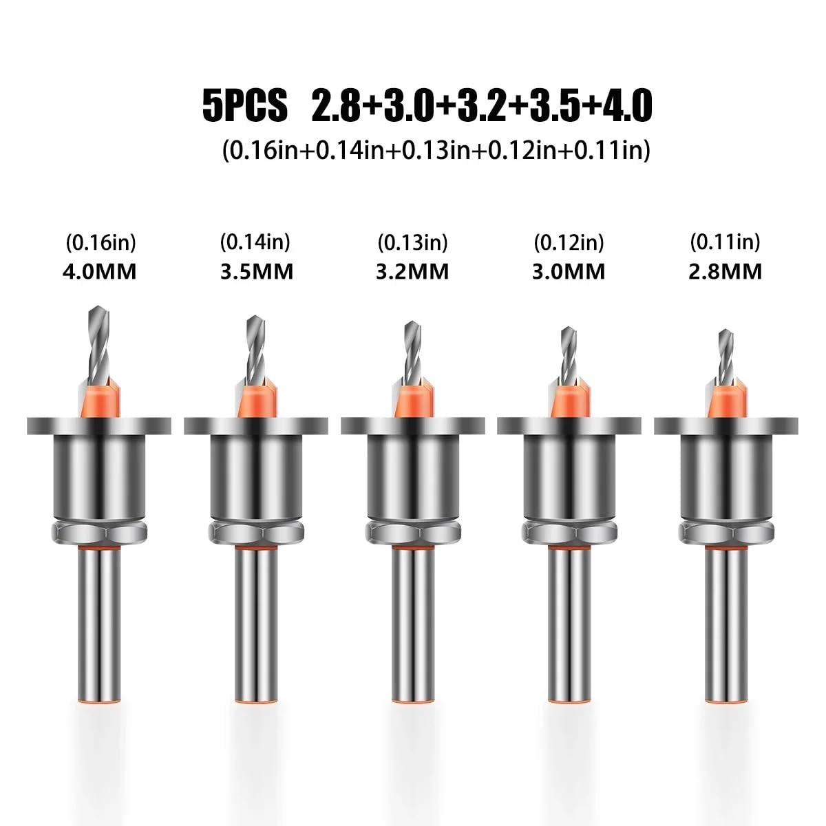 1/5 sztuk 8mm 10mm Shank regulowany pogłębiacz do obróbki drewna router rdzeń ogranicznik wiertła ze stopu bity wiercenie w drewnie frez śruba(5PCS 8mm Shank)