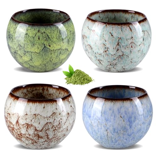 Japanische Teetasse, 4er-Set 110 ml Keramische Teetasse Ohne...