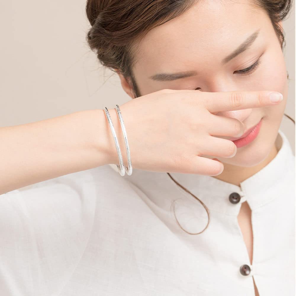 Silber Armband Damen 925, Elegantes Silbernes Armband Für Frauen, Kreativer Streifen, Boho Silber Armreif, Silber Freundschaftsarmbänder Beste Freundin Geschenk Für Weihnachten Geburtstag