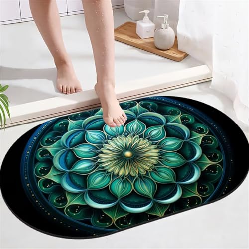Tapis de bain Mandala antidérapant pour éviter les glissades et l'humidité