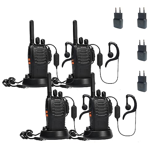 Walkie Talkie PMR446 lizenzfreies Zwei-Wege-Funkgerät, pofung PT88E 16 Kanäle Professionelle wiederaufladbare Walkie Talkies mit großer Reichweite mit EU-Ladegerät und Hörmuscheln Schwarz 4 Stück Walkie Talkie PMR446 lizenzfreies Zwei-Wege-Funkgerät, pofung PT88E 16 Kanäle Professionelle wiederaufladbare Walkie Talkies mit großer Reichweite mit EU-Ladegerät und Hörmuscheln Schwarz 4 Stück