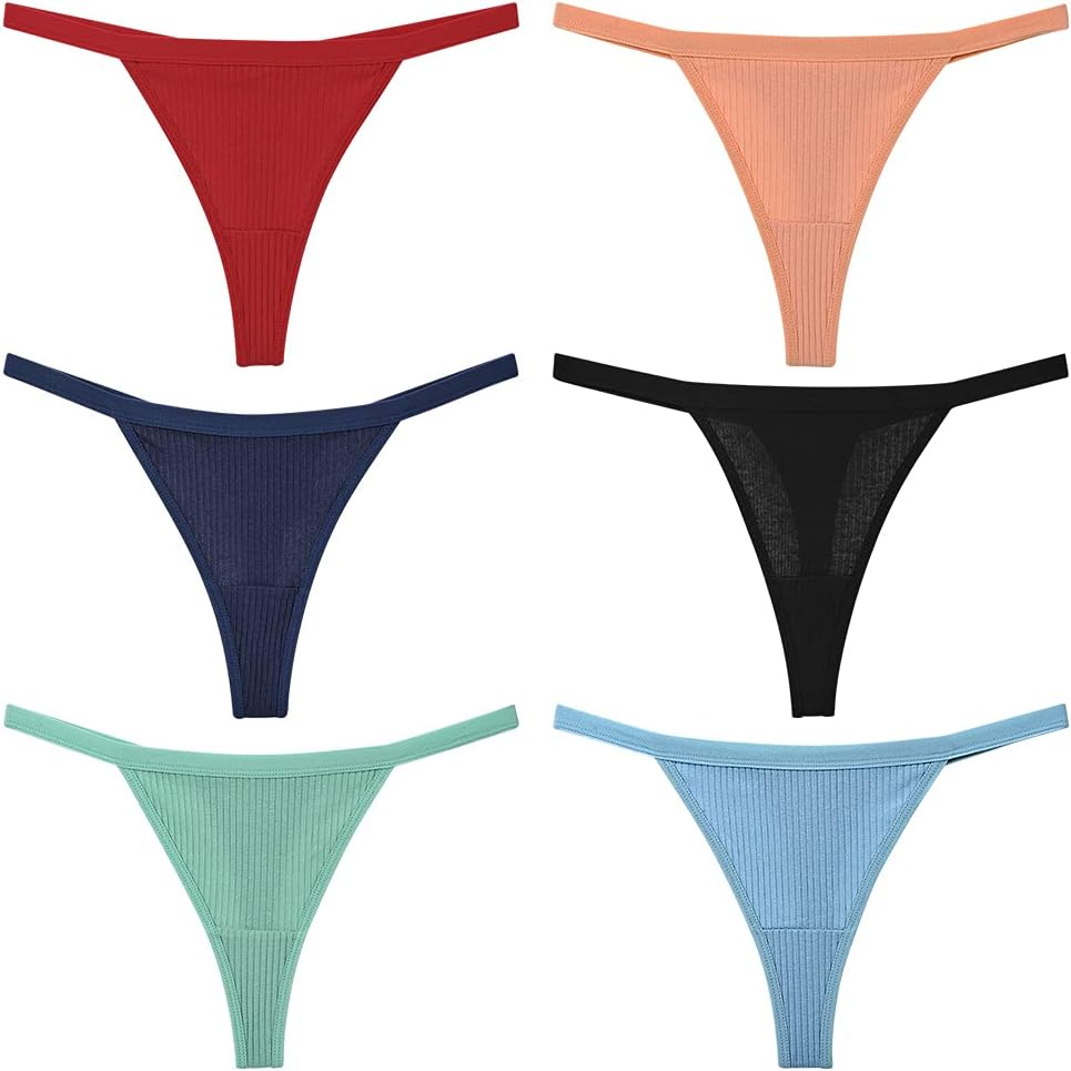 Closecret Women’s Panties Cotton Thongs Pack of 6pcs G-String - Image 2