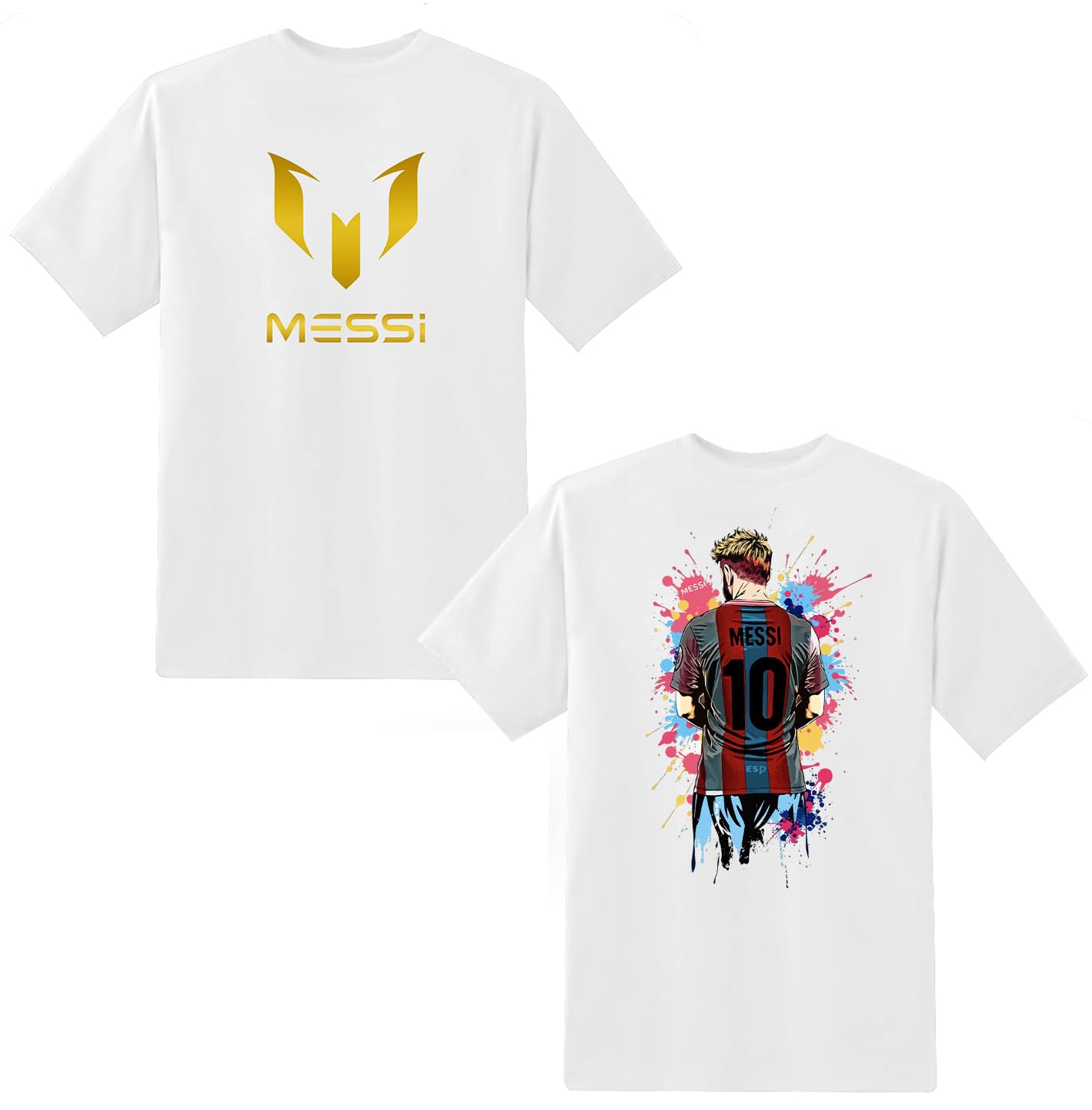 Kids Messi T-Shirt Goat Tees Football Lovers T-Shirt #10 Jersey Argentina Tshirt Age 5-15 Years (UK, Age, 9 Years, 11 Years, Regular, White)