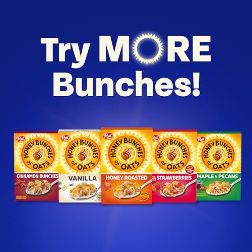 Image of Honey Bunches of Oats with Almonds Cereal, 2.25 oz Cereal Cups (Pack of 12) | Oat and Granola Clusters, Individual Cereal Cup, On-The-Go Breakfast