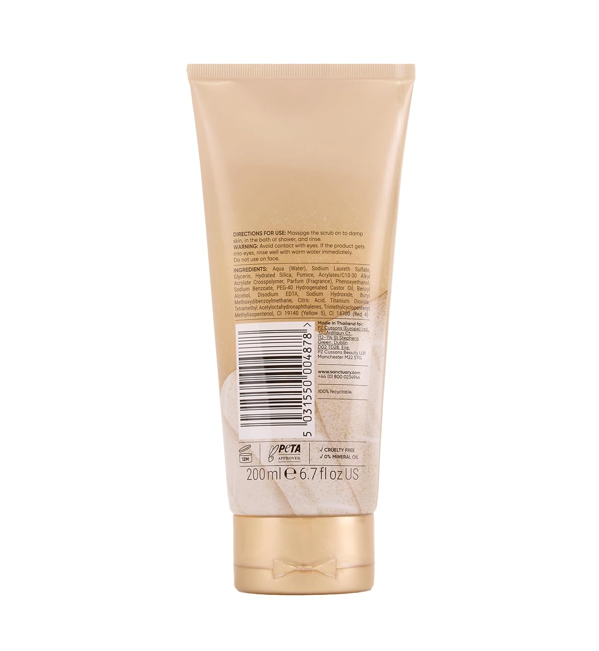 Sanctuary Spa Golden Sandalwood Body Scrub, No Mineral Oil, Cruelty Free and Vegan Exfoliating, 200 ml, 200 ml (Pack of 1) - Image 2