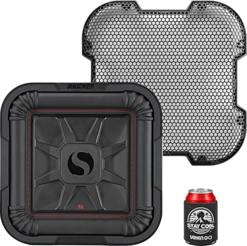 Image of KICKER Subwoofer and Grille Package of 2 Items: 10" Solo-Baric L7T Subwoofer DVC 4-ohm with Steel Mesh Grille - 46L7T104 Sub & 52GL710 Grill